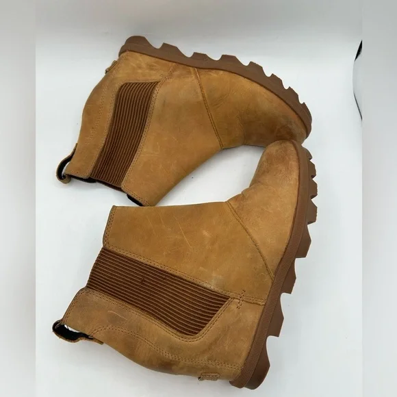 Sorel Joan of Arctic™ Wedge II Chelsea Wedge Platform Bootie Boot Camel brown - Picture 3 of 11